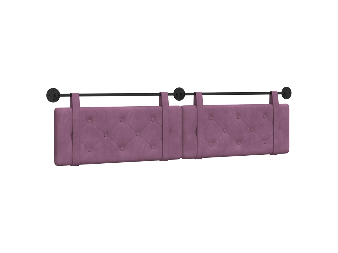 Conjunto 1 Cabeceira Suspensa Vidaxl Roxo Veludo (210 X 55 X 5 Cm)