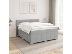 Vidaxl Cama Box Com Led E Colchão Cinzento-claro 140 X 200 Cm Tecido