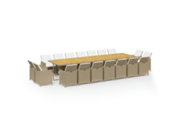 Garden Dining Set, Garden Dining Sets Vidaxl Bege Rattan / Vime (n/a)