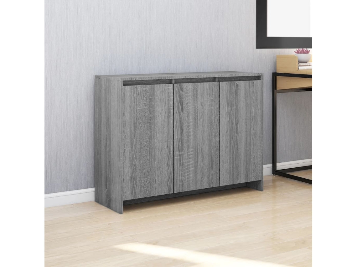 Vidaxl Aparador 102x33x75 Cm Derivados De Madeira Cinzento Sonoma