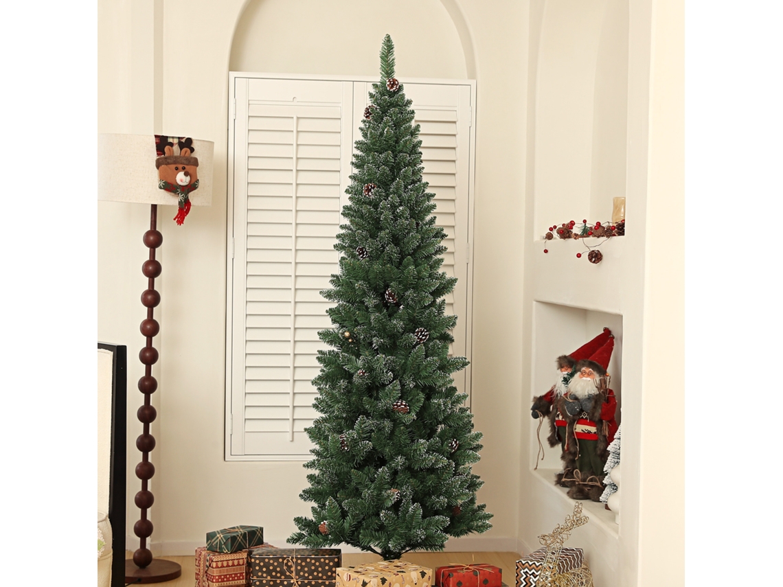 Árvore de Natal 180 Cm Arbusto Artificial com 618 Ramos e Supte Metal Interior Verde