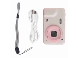 Yuru câmera Digital Compacta Rosa 4k 48mp Zoom 8x Tela Ips 2.0" Foco Automático para Crianças