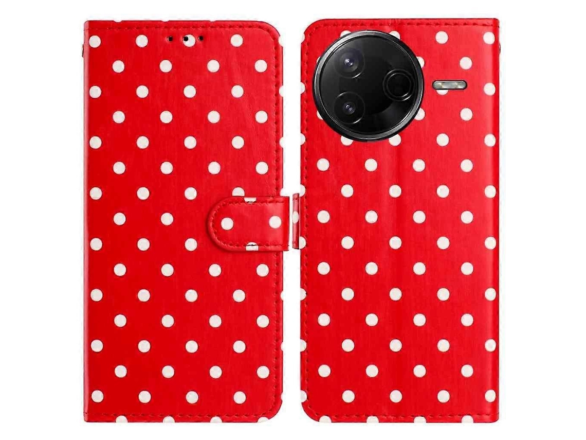 Capa Para Celular Xiaomi 17 Pro Max Em Couro Vegano Com Estampa De Bolinhas Pequenas