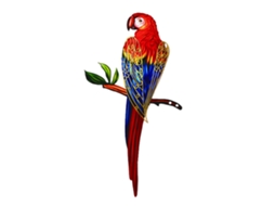 Laxiscreed Metal Parrot Com Asas Douradas Para Decoração De Parede Interior E Exterior