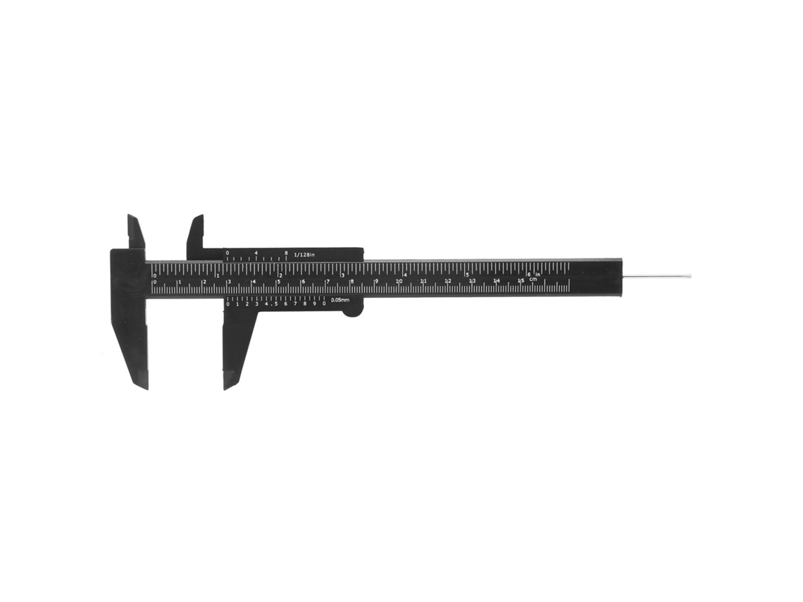 Paquímetro Vernier, Plástico, Régua Dupla, 150mm, Ferramenta de Medição de Alta Precisão, 0,5mm, Preto