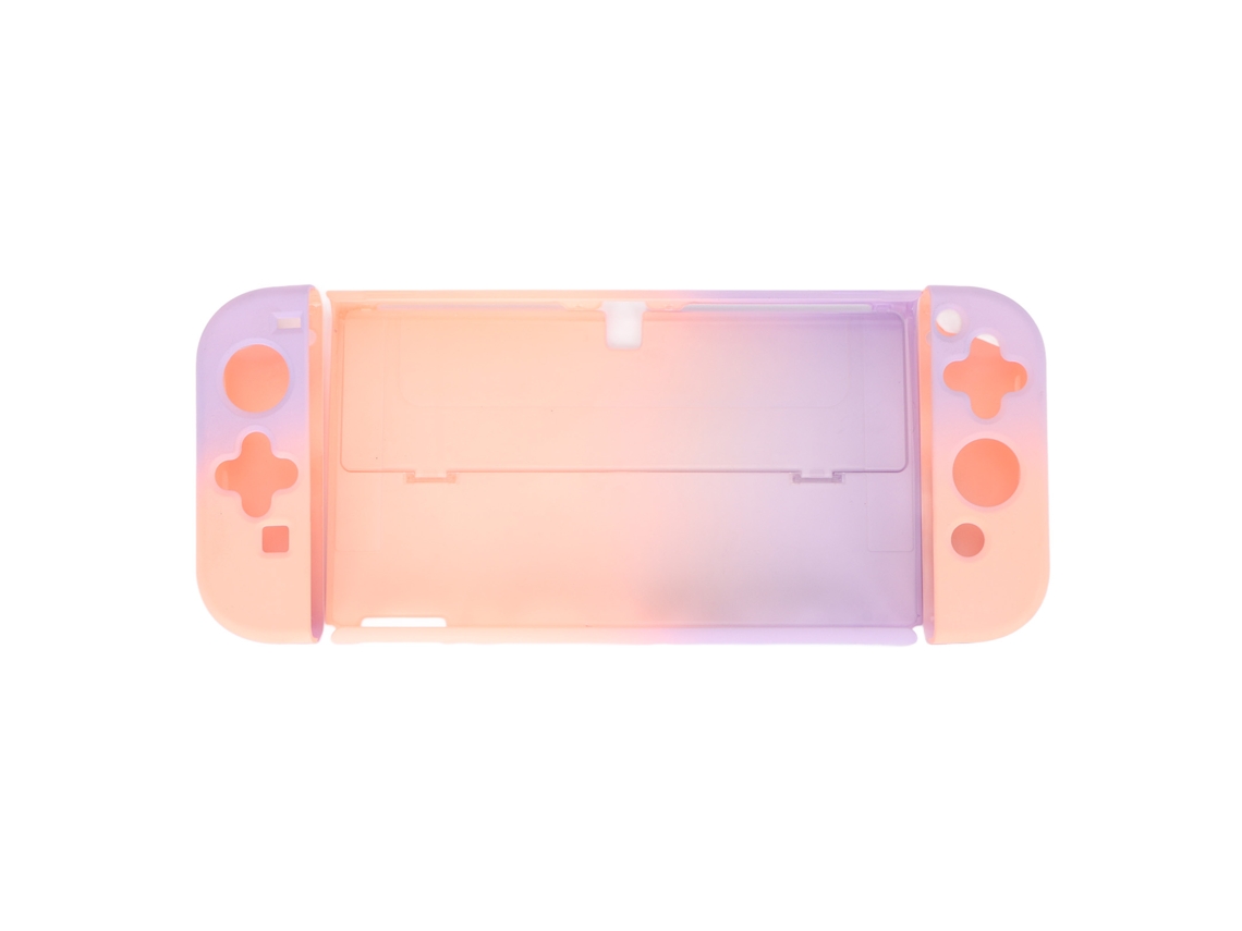 Capa Protetora Nintendo Switch Oled Shell de Cor EOOCOO (proteção Completa Gradiente Roxo Rosa)