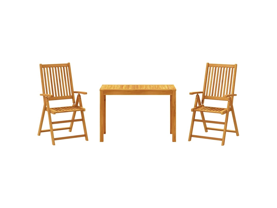 Maison Exclusive - 3 Pcs Conjunto De Jantar Para Jardim Madeira De Acácia Maciça