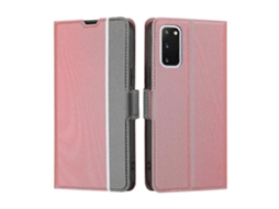 Capa De Couro Com Textura Sarjada E Botões Laterais Para Samsung Galaxy S20