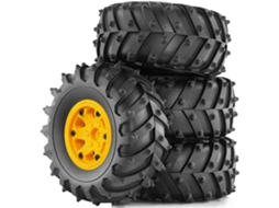 Conjunto de 4 Rodas e Pneus de Borracha SFUSHOS
