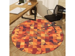 Tapete Cadeira Protetor Piso Antiderrapante Parquet Azulejo Azul Redondo 70 Cm Gamer,