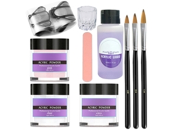Kit De Unhas Acrílicas Com Pó E Líquido Acrílico Ferramentas Para Manicure E Arte De Unhas