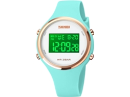 Lurelia Relógio Digital Desportivo, Visor Digital, Led, Cronómetro, Alarme, 12/24h, 1,50 Polegadas, 7,87 Polegadas, Aço Inoxidável, Pele, Rosa