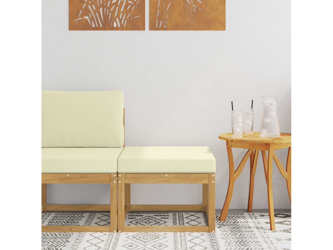 Vidaxl Hocker De Exterior Madeira Sólida De Acácia Branco