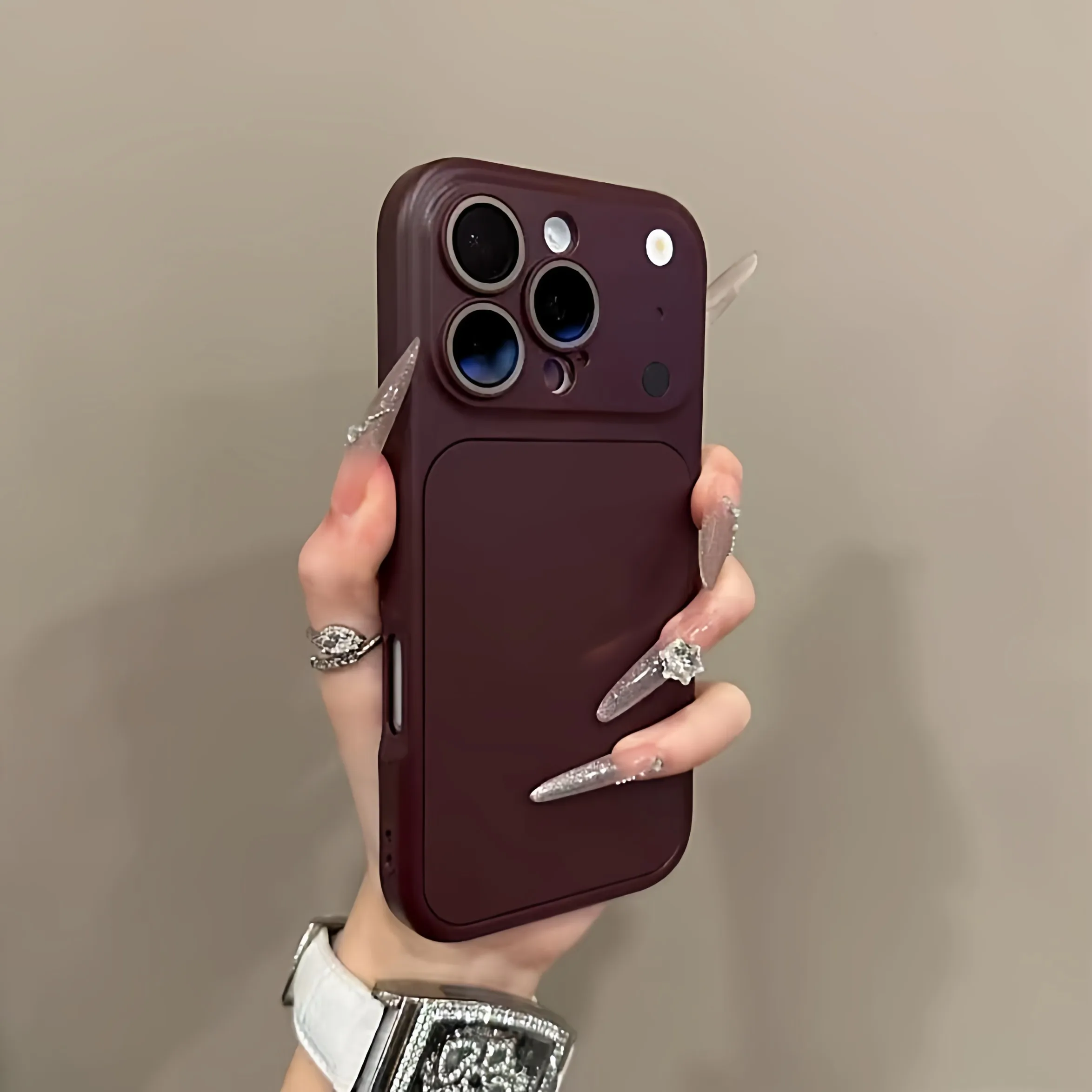Capa 2 Em 1 Para Iphone 17 Com Tema De Vinho, Proteção Fosca E Resistente A Impactos Para A Lente.