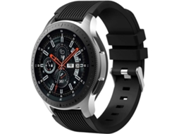 Pulseira De Silicone Macio 22 Mm Compatível Com Samsung Galaxy Watch 3 45 E Huawei Gt 2 46, Preta