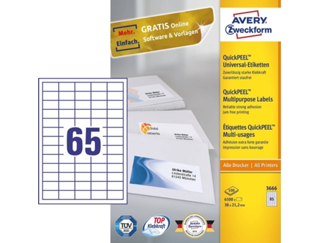 Etiquetas Autocolantes AVERY 3666