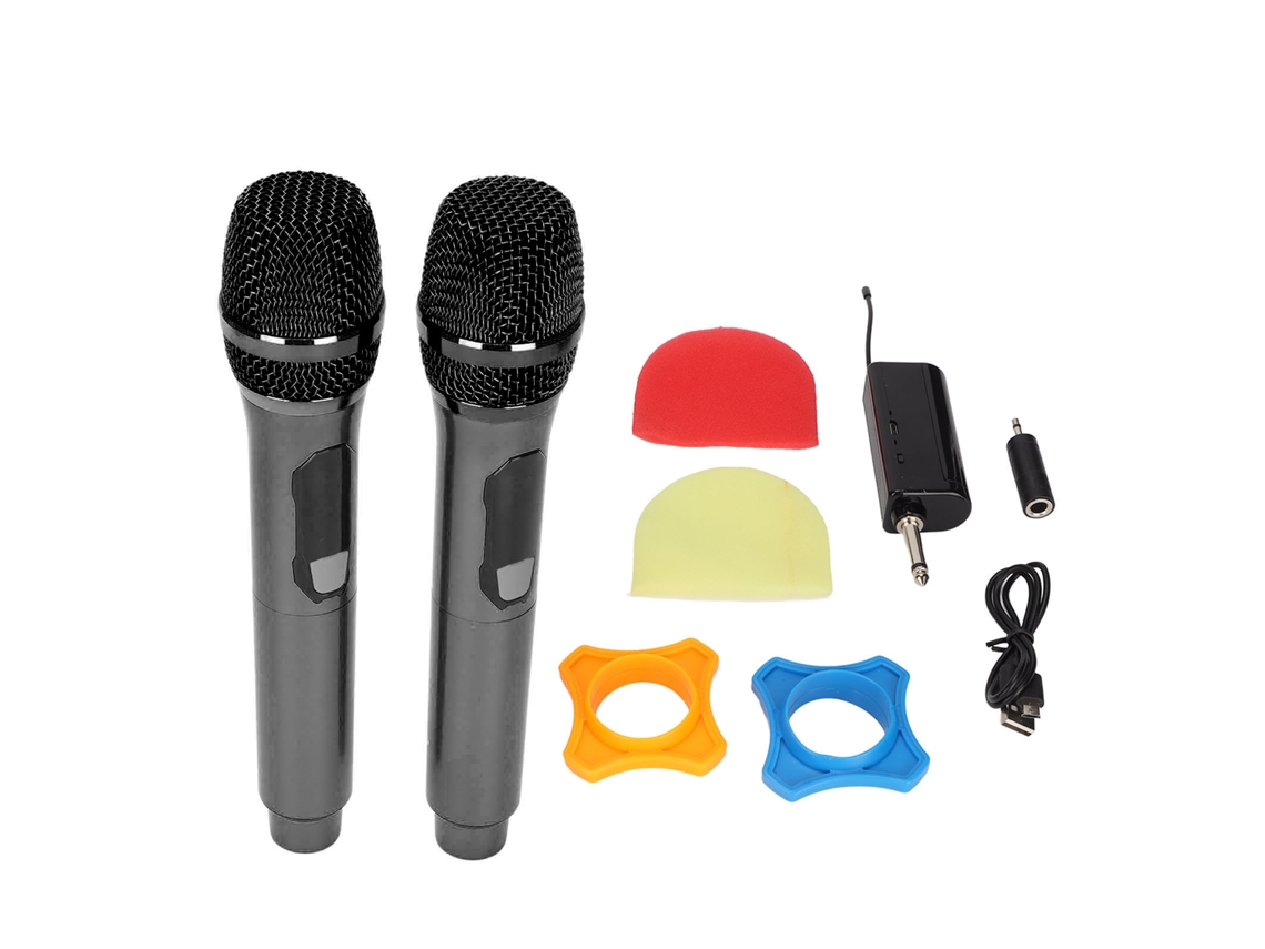 Microfone Sem Fio Mali para Karaokê com tela Led 2 em 1