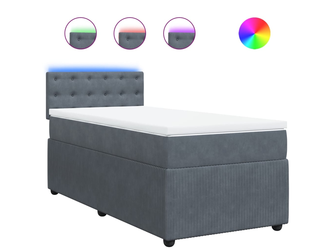 Box Spring Bed, Box Spring Beds Vidaxl Cinzeto Veludo (80 X 200 Cm)