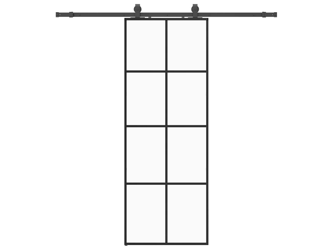 Sliding Door, Sliding Doors Vidaxl Preto Vidro (76 X 205 Cm (200 Cm Sliding Rail))