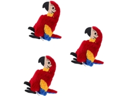 Conjunto De 3 Papagaios Pelúcia Realistas Com Design Autêntico Para