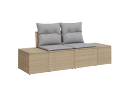 Conjunto 1 Sofá Exterior Vidaxl Bege Vime Pe (184 X 62 X 69 Cm)