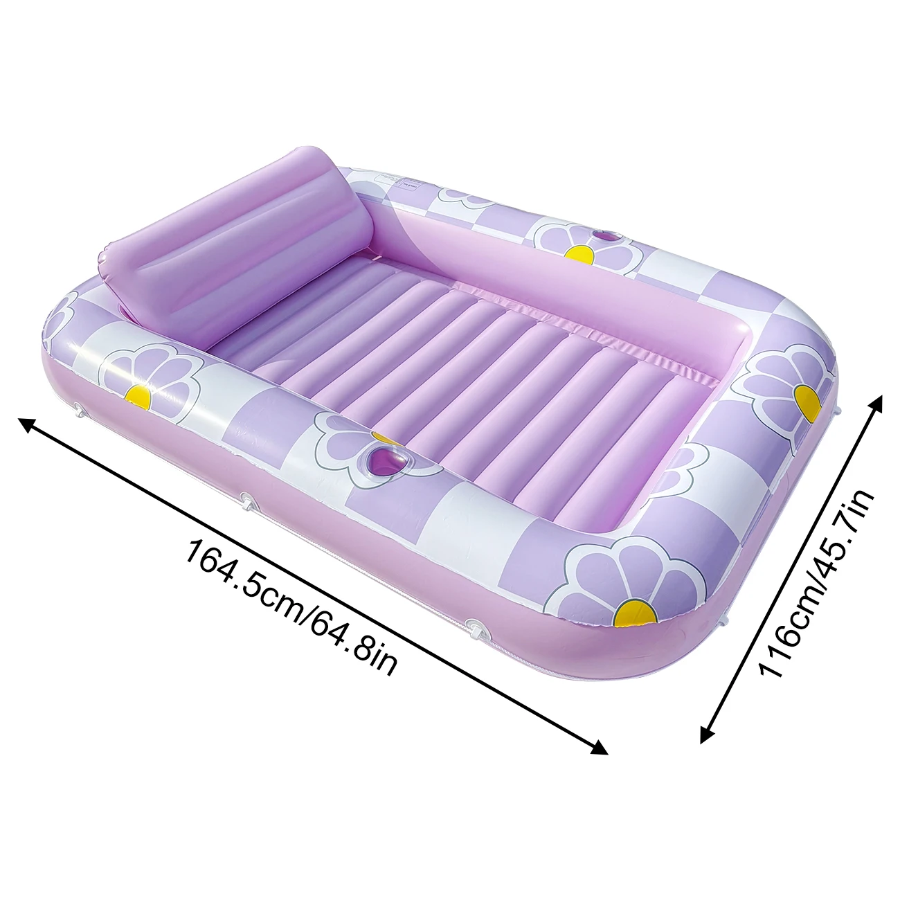 (roxo) Espreguiçadeira Inflável Para Piscina, Tapete Flutuante Para Adultos Com Travesseiro