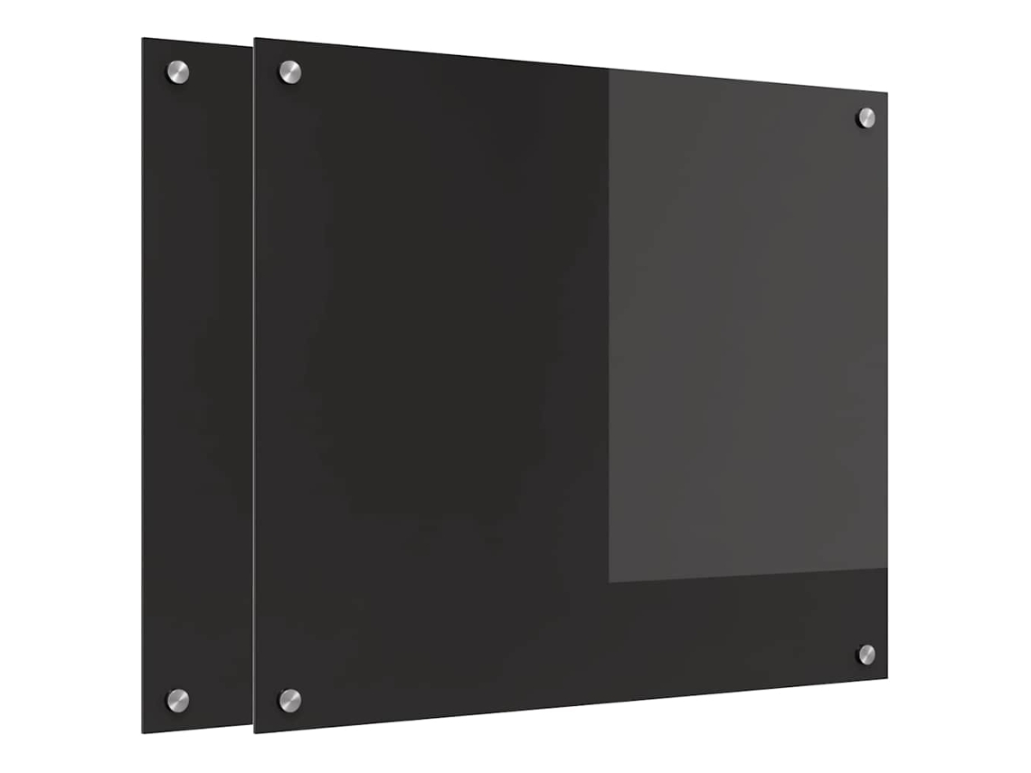 Backsplash De Vidro Temperado Para Cozinha Vidaxl Preto Vidro Temperado (70 X 60 Cm)
