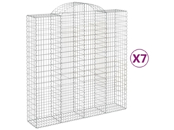 Gabion Basket, Gabion Baskets Vidaxl Prateado Ferro (200 X 50 X 200/220 Cm)