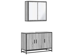 Conjunto de 2 Móveis para Banheiro em Madeira Sonoma Cinza MAISON EXCLUSIVE