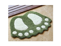 Tapete De Banho De Microfibra Antideslizante Com Design De Pegada Suave Para Banho Infantil 40x60cm Verde