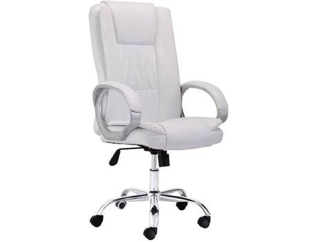 Cadeira de Escritório Operativa ABECEDARIO Atlas Branco (68 x 122 x 64 cm - Pele Sintética Espuma e Metal)