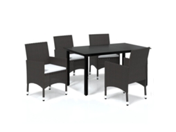 Dining Set, Dining Sets Vidaxl Marrom Rattan / Vime (mesa Com 150 Cm De Comprimento)