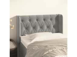 Vidaxl Cabeceira De Cama C/ Abas Veludo 83x16x78/88 Cm Cinzento-claro