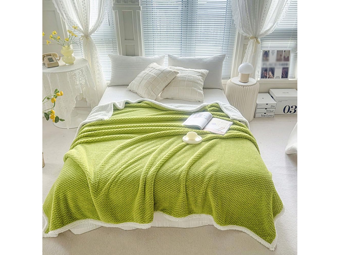 Manta de Lã Berbere Fansu Cor Sólida Super Macia e Fofa Ideal para Cama Lençóis o Inverno 200x230cm, Macio, Qu