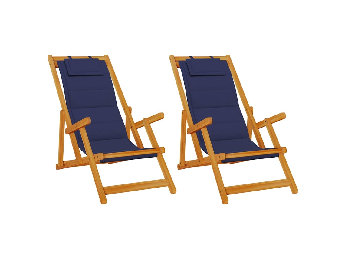Conjunto 2 Cadeira De Descanso Para Jardim Vidaxl Castanho Madeira De Acácia Maciça (61,5 X 123 X 90 Cm)