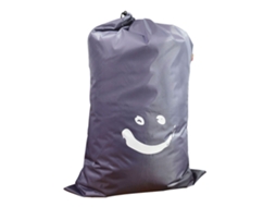 Sacola de roupa suja nylon com cordão cilíndrica para casa viagem armazenamento cinza S/MARCA