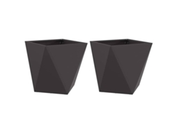 Conjunto 2 Caixa De Vaso Vidaxl Preto Aço (50 X 50 X 50 Cm)