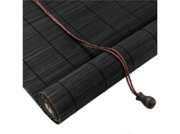 Cortina De Rolo Externa Preta De Bambu Natural, 110x150cm, Para Janelas E Portas, Proteção Solar