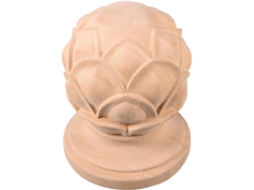 Ponteira Decorativa De Madeira Entalhada Para Postes De Escada, Design Clássico, Dimensões 8 X 10 Cm