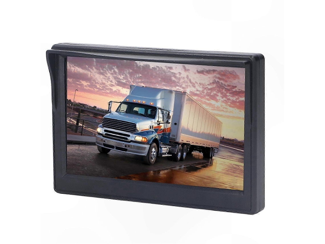 Monitor De Câmera De Ré Hd De 5 Polegadas Com Sistema De Visão Traseira Grande Angular De 170° Para Montagem De Placa De Licença Em Trailers E Veículo