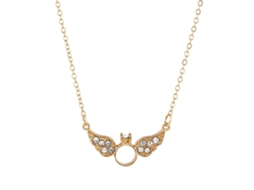 Colar De Mulher Liga Leve Com Pingente De Asa E Strass Presente