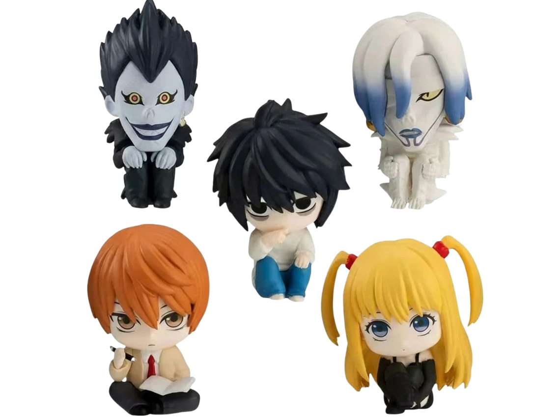 Pack 5 Figuras Death Note | 4 Cm | Pvc | Light L Ryuk Misa Rem | Miniaturas Anime | Loose