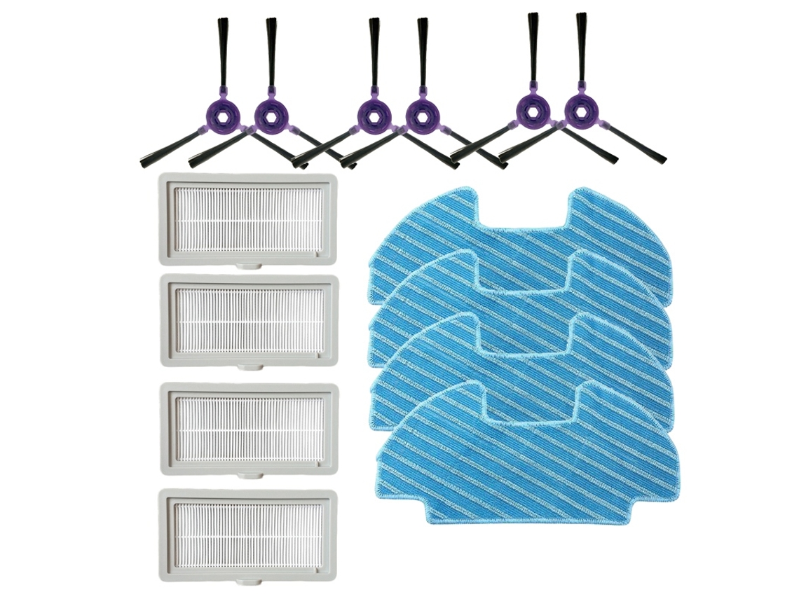 Aspirador de pó escova lateral filtro pano mop para midea vcr08 mr09 robô aspirador peças escovas filtro pano kit