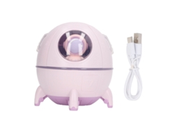 Humidificador Capsula Espacial Usb com Grande Neblina Difusor Luz Noturna Bebê Cute Roxo Claro para Lar Carro Escritório