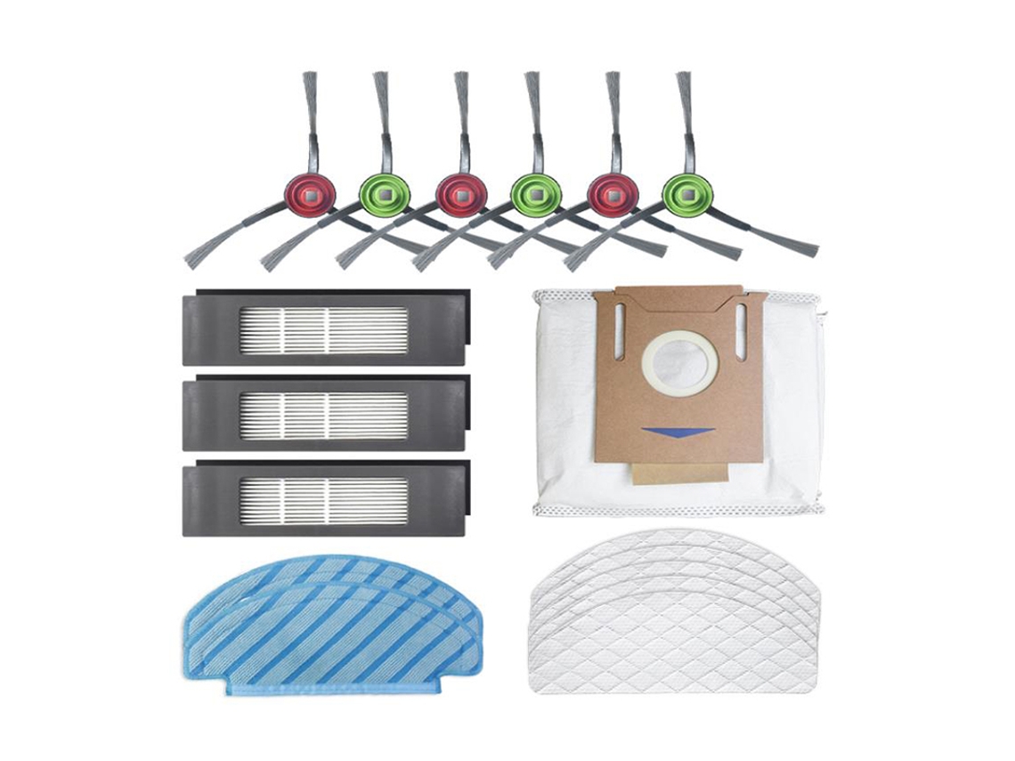 Para ecovacs deebot ozmo t8 aivi ing robô aspirador de pó escova lateral saco de pó de limpeza descartável