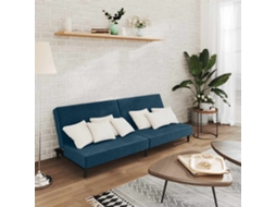 Vidaxl Sofá-cama De 2 Lugares Veludo Azul