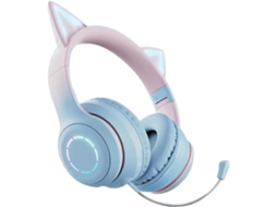 Fones De Ouvido Com Orelhas Gato Iluminadas Por Led Rgb, Dobráveis E Com Som Estéreo