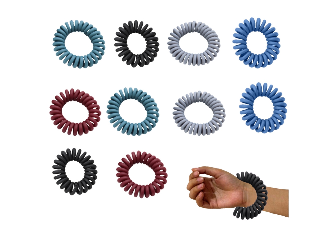 Faixa de Cabelo Espiral Sem Vincos de 10 Peças Faixa de Cabelo com Bobina Elástica Faixa de Cabelo para Linha Telefônic JEDBESETZT