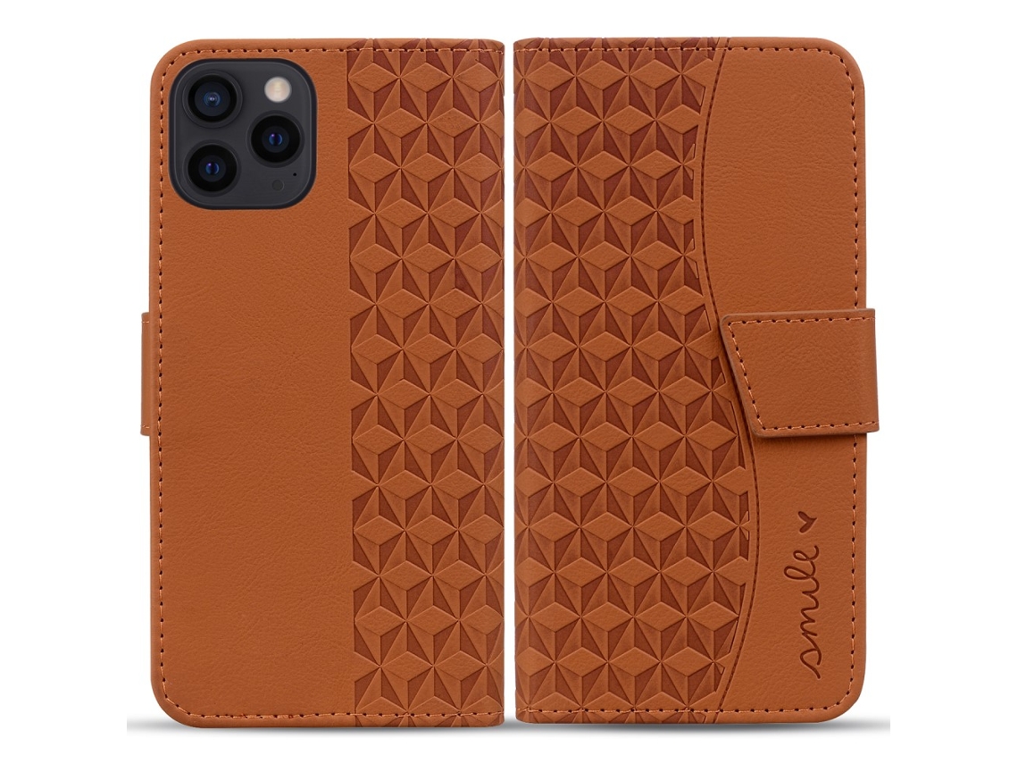 Capa Em Couro Pu Para Iphone 16 Pro Max, Castanho