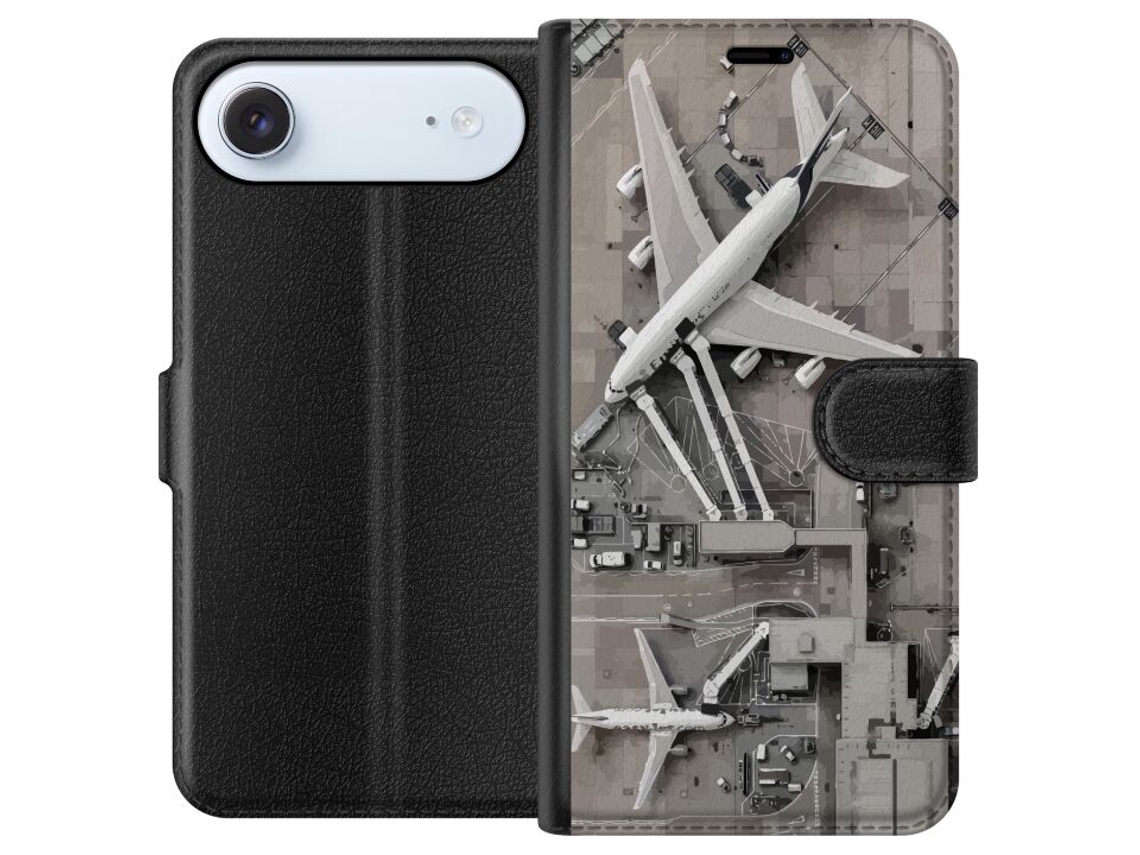 Capa Carteira Compatível Com Apple Iphone Air. Vista Superior De Um Aeroporto Com Grandes Aviões De Passageiros Na Parte Superior, Motivo De Aviação D